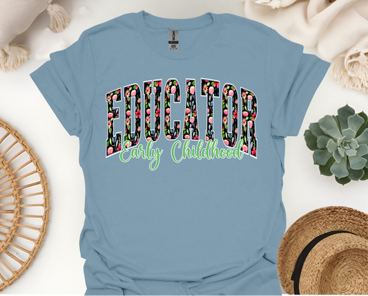 Green Floral ECE Varsity