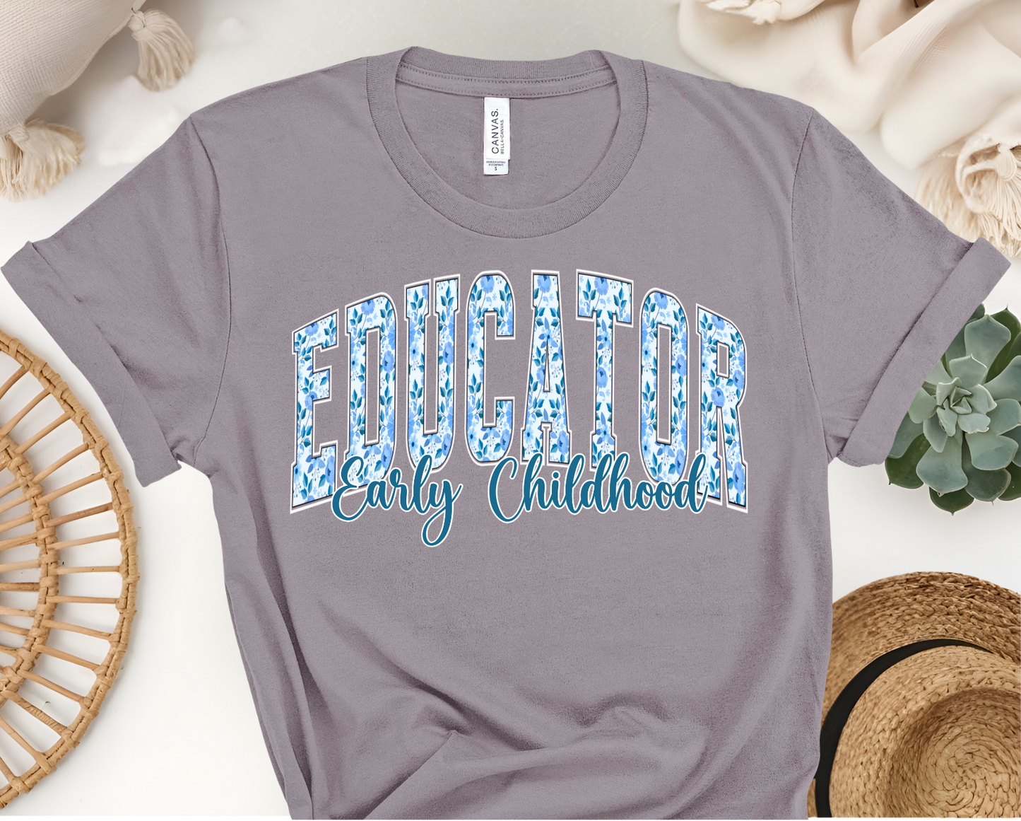 Varsity Blue/White Floral ECE